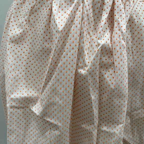 Vintage Swiss Dot Orange Polka Dot Textured Fabric Apron | Farmhouse Apron - Picture 4 of 6